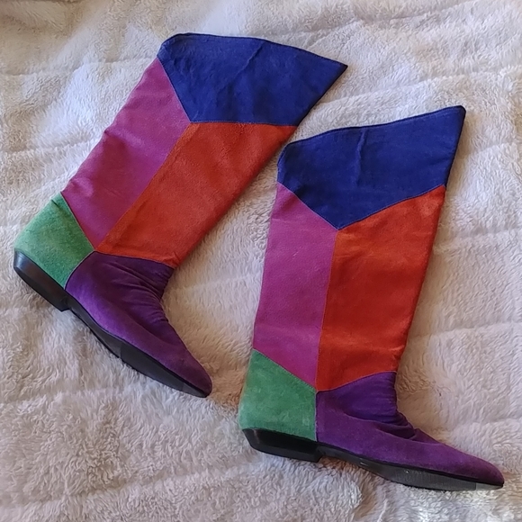 Bootalinos Shoes - Vintage Bootalino boots suede colorful Size 8
